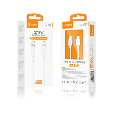 Cablu Date si Incarcare X-Start SJX319CL, USB-C la Lightning, 27.5W, 1m - Alb