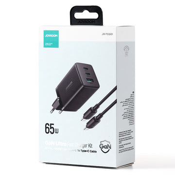 Incarcator Retea + Cablu Joyroom TCG01, Gan, 67W, 2xUSB-C, 2xUSB-A, PD - Negru