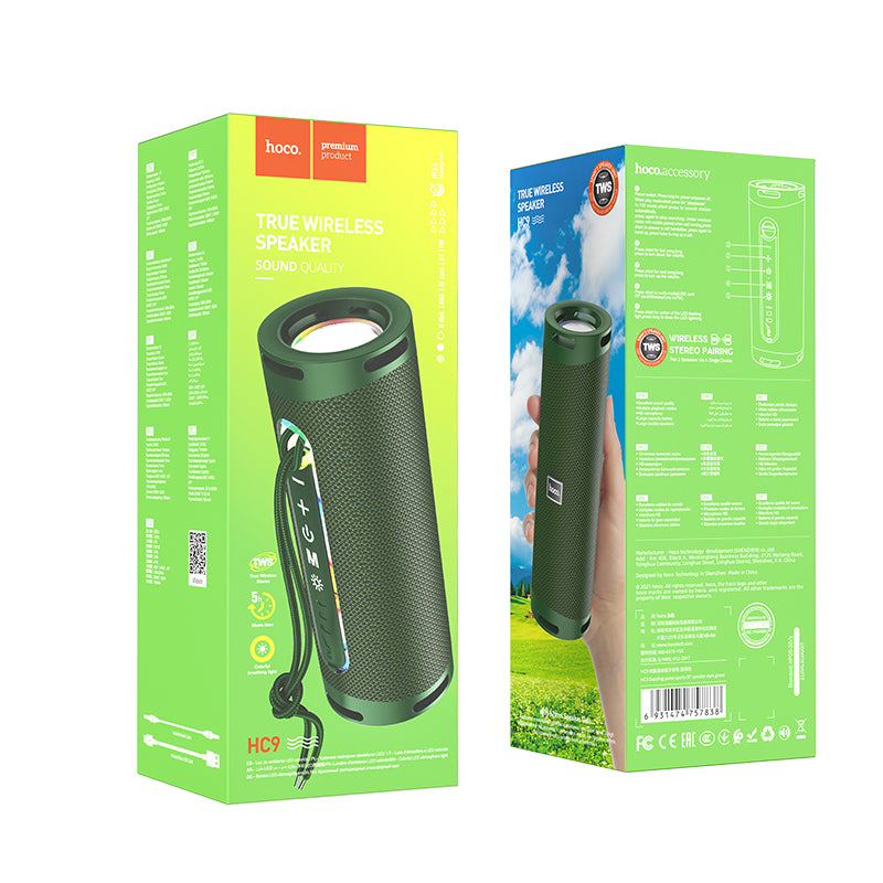 Hoco (HC9) - Boxa portabila, TWS, BT Wireless, Pulse Sport 2*5W, Green