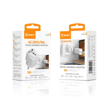 Adaptor de Priza X-Start CDQ112, Universal, EU la Multiple Standarde - Alb
