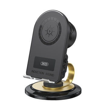 Suport Telefon XO F69, cu Speaker BT 5.3, Magnetic, 15W, 500mAh, MultiAngle - Negru