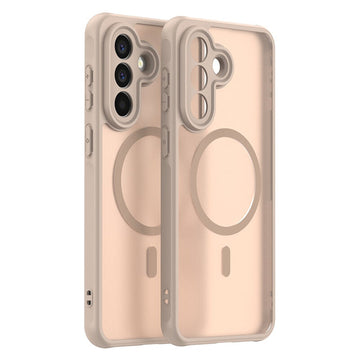 Husa MagFrost Pro pentru Samsung S24 Ultra, Matte MagSafe, Frosted Frame - Auriu