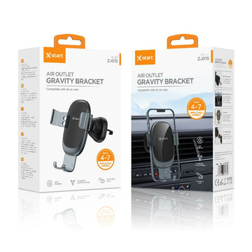 Suport Auto X-Start ZJ015, Montaj Ventilatie, 360°, Cleme, Gravity Lock - Black+Grey