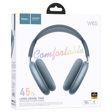 Casti Wireless Hoco W65, Over Ear, BT 5.4, 45h StandBy - Albastru