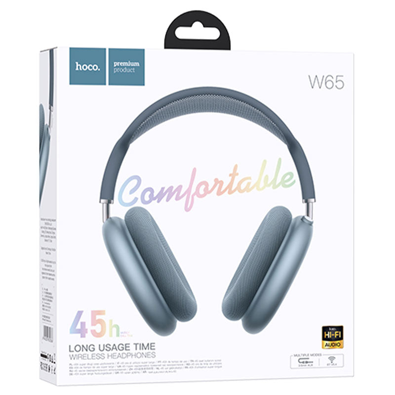 Hoco (W65) - Casti Wireless, Over Ear, BT 5.4, 45h StandBy, Blue