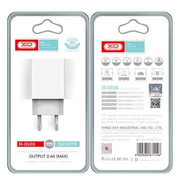 Incarcator Retea XO L73, 2.4A, 1xUSB-A, QC 3.0 - Alb
