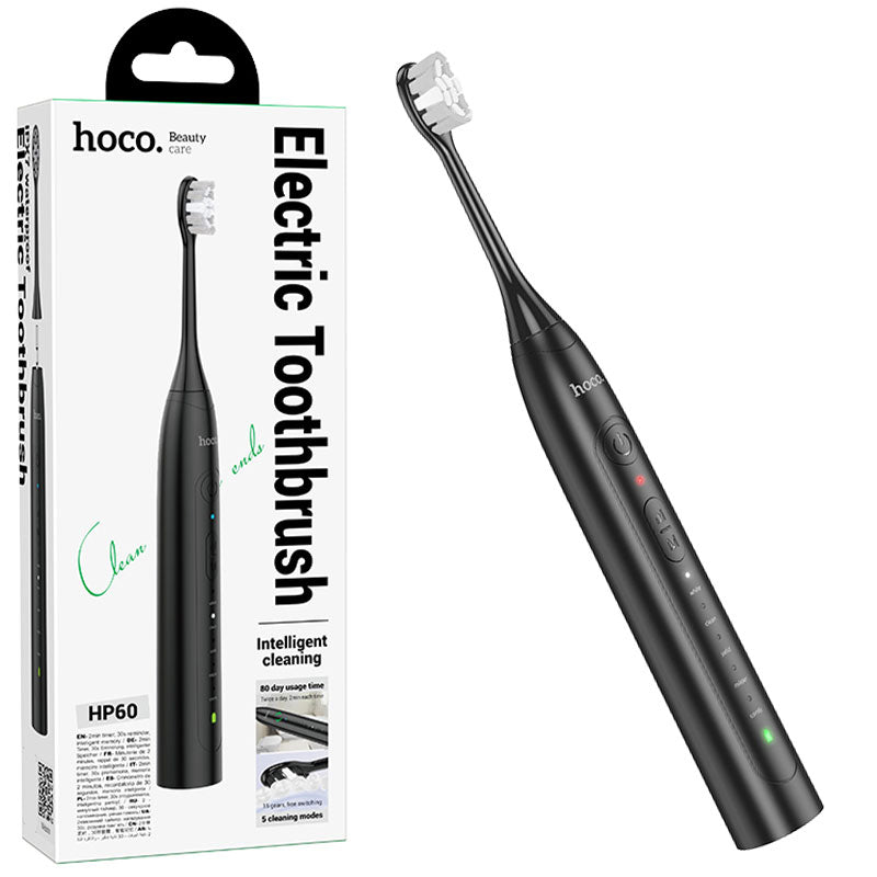 Hoco (HP60) - Periuță electrică de dinți, moduri multiPhonele, 4 capete, Black