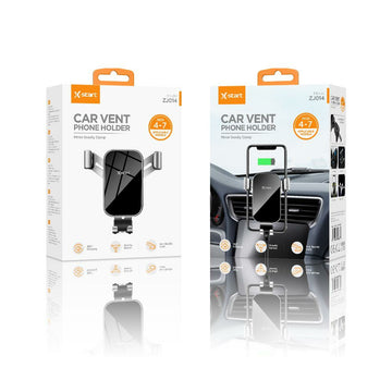 Suport Auto X-Start ZJ014, Montaj Ventilatie, 360°, Cleme, Gravity Lock - Argintiu