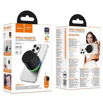 Boxa Portabila Magnetica Hoco HC49, BT 6.0, 8W, 700mAh, 4h Autonomie, TWS - Negru