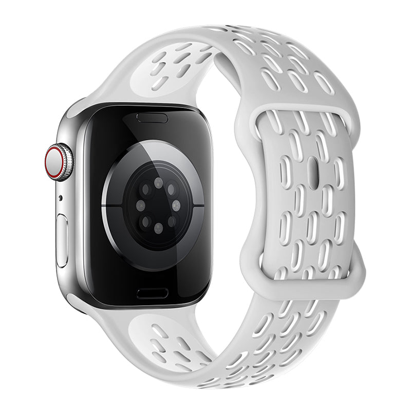 Curea Hoco WA19 pentru Apple Watch, Sport, Silicon 42/44/45/49mm - Alb / Argintiu