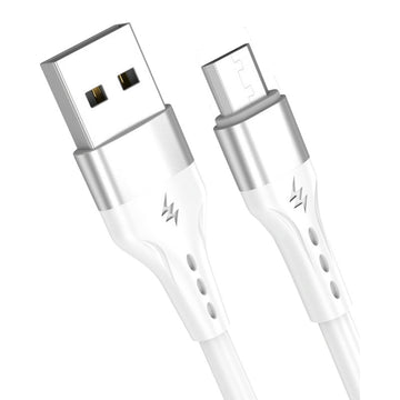 Cablu Date si Incarcare Maxcell SJX-208, USB-A la MicroUSB, 2.1A, 1m - Alb