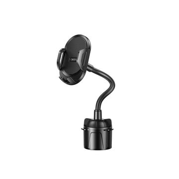 Suport Auto XO C105, cu Cleme Laterale, Montaj Cup Holder, MultiAngle, Brat Flexibil - Negru