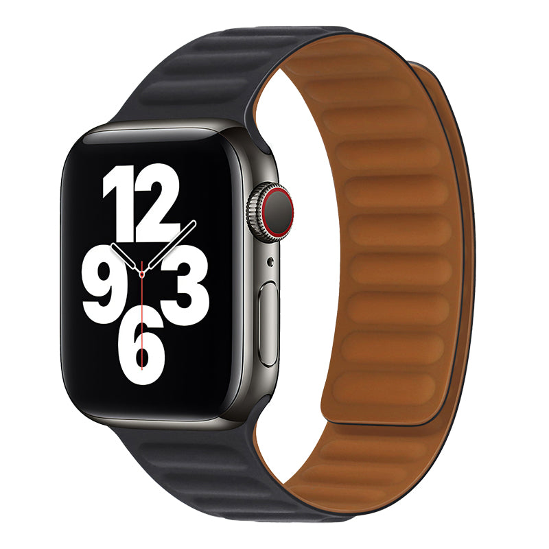 Curea Hoco WA21 pentru Apple Watch, Magnetic Chain, Silicon 38/40/41mm - Negru miezul noptii Black