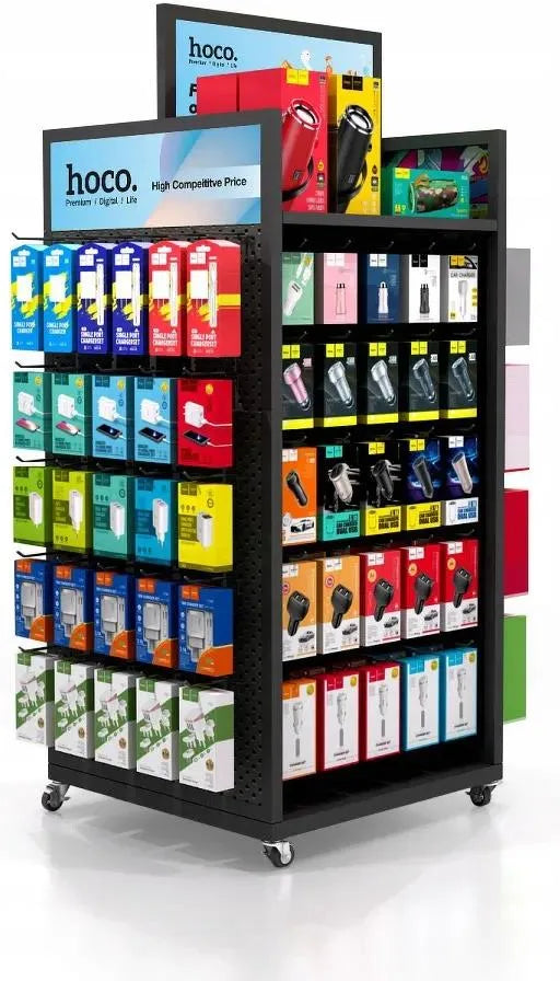 Hoco (HN11) - Display Stand, Four-Side Promotional Hook, Grey