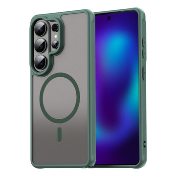 Husa MagFrost Pro pentru Samsung S26, Matte MagSafe, Frosted Frame - Verde