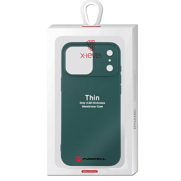 Husa X-Level Thin pentru iPhone 17 Pro, Thin Series, SoftTouch - Deep verde