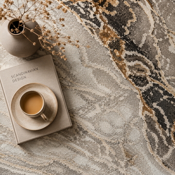 Covor Modern Efect Livario Vulcan Bej Gold