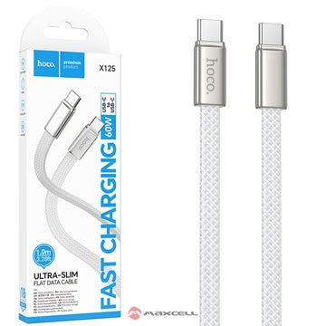 Cablu Date si Incarcare Hoco X125, USB-C la USB-C, 60W, 1m - Alb