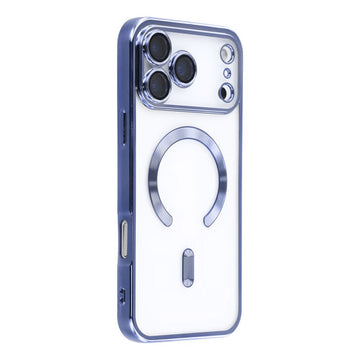 Husa Plating Luxury pentru iPhone 17, cu MagSafe, ElectroEdge - Albastru Clear