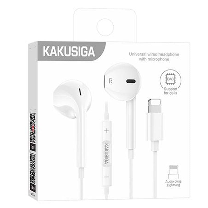 Kaku (KSC-1299) - Casti cu Fir, In Ear, Lightning, 1.2m, Mic & Volume Key, White