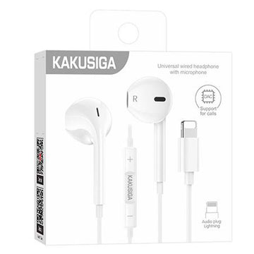 Casti cu Fir Kaku KSC-1299, In Ear, Lightning, 1.2m, Mic & Volume Key - Alb
