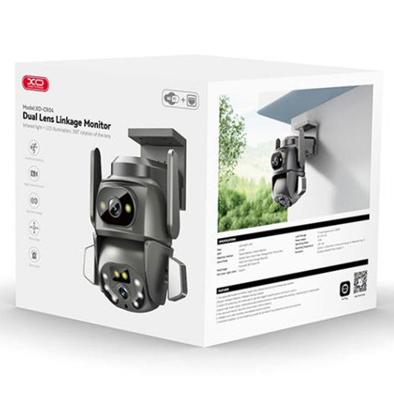 XO (CR04) - Camera Video de supraveghere, exterior, 400W, NightVision, InfraRed, Robot, Black