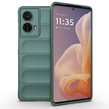 Husa Wave pentru Motorola Edge 50 Neo, Grip Anti-Shock, TPU - Verde inchis