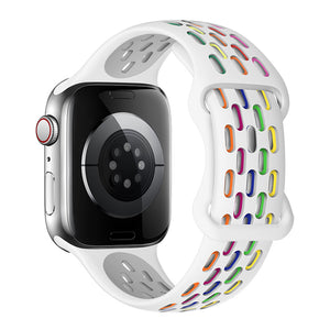 Curea Hoco WA19 pentru Apple Watch, Sport, Silicon 42/44/45/49mm - Alb Multicolor