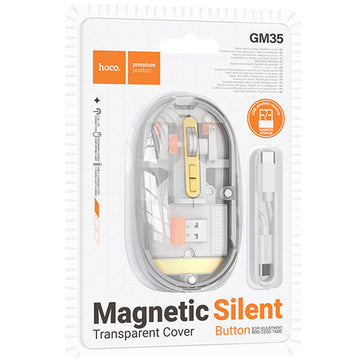 Mouse Dual HOCO GM35, BT 5.0/ Wireless 2.4G, 1.600 DPI, 5 Buttons - Transparent / Gri