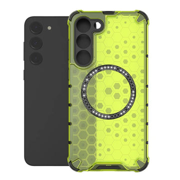 Husa HoneyComb pentru Samsung S23, Magnet MagCase, AntiDrop Corners - Verde