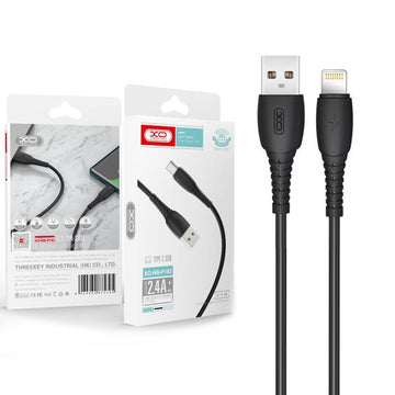 Cablu Date si Incarcare XO NB-P163, USB-A la Lightning, 2.4A, 1m - Negru