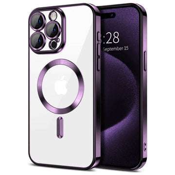 Husa Plating pentru iPhone 17, Silicon cu MagSafe, ElectroEdge - Mov