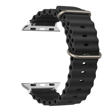 Accesoriu, Accesoriu XO BT02B, Curea Silicon, pentru iWatch, Marine Sports, Universal 42/44/45/49mm - Negru