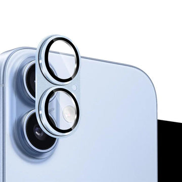 Folie Camere pentru iPhone 17, Camfit, Metalica, Full Cover - Albastru deschis