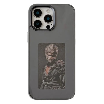Husa InkLed - iPhone 16 Pro, ShockProof, cu Ecran Digital, Microfiber, Grey