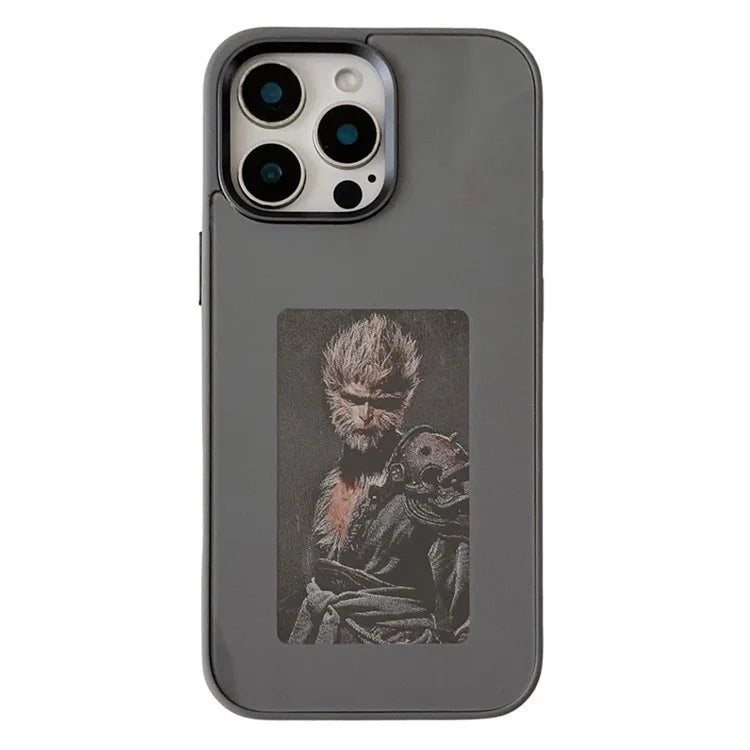 Husa InkLed - iPhone 16 Pro, ShockProof, cu Ecran Digital, Microfiber, Grey
