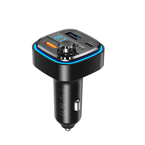 Modulator FM XO BCC08, 5V, 3.1A, 1xUSB-C, 2xUSB-A, QC 3.0, Light Ambinet - Negru