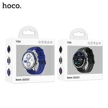 Ceas SmartWatch Hoco Y24, Sport, BT 5.3, AMOLED Functie de Apel, 390mAh, Multilanguage - Negru
