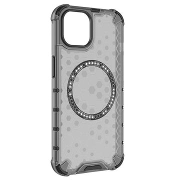 Husa HoneyComb pentru iPhone 16, Magnet MagCase, AntiDrop Corners - Gri