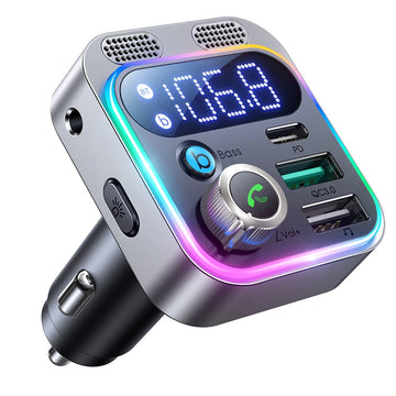 Modulator FM Joyroom JR-CL16, 48W, 1xUSB-A, 2xUSB-A - Argintiu