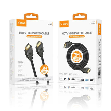 Cablu Audio si Video X-Start HD004, HDMI la HDMI, 1080P, Metall, 3m - Negru