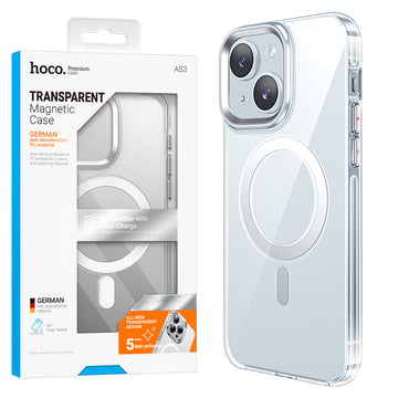 Husa Hoco AS3 pentru iPhone 15 Plus, MagSafe, Antidrop - Transparent