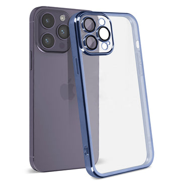 Husa Plating pentru iPhone 11, Silicon Slim, Clear - Albastru