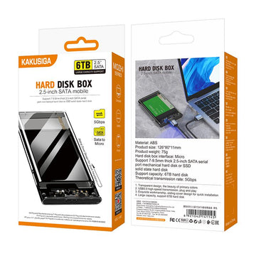 Kaku KSC-1540, Carcasa Rack, SATA Box, pentru Hard Disk 2.5 Inch, USB 3.0 - Transparent / Negru