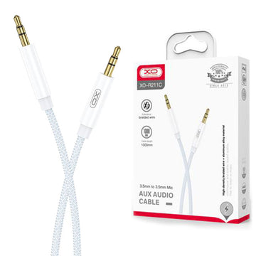 Cablu Audio XO NB-R211C, Jack 3.5mm M, la Jack 3.5mm M, 1m - Alb