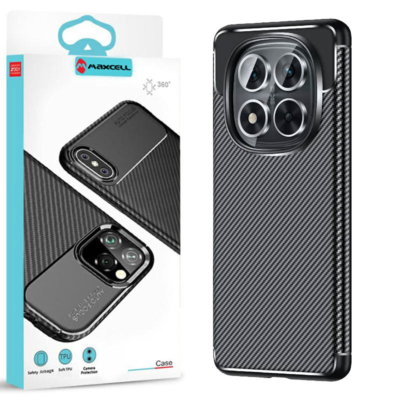 Husa AutoFocus - Xiaomi Redmi Note 14 Pro 5G, Carbon Texture, TPU, Black