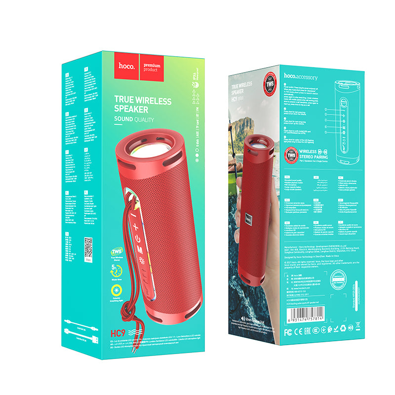 Hoco (HC9) - Boxa portabila, TWS, BT Wireless, Pulse Sport 2*5W, Red