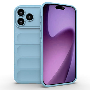 Husa Wave pentru iPhone 17 Pro Max, Grip Microfiber, ShockProof - Bleu