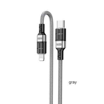 Cablu Date si Incarcare Kaku KSC-696, USB-C la Lightning, PD20W, QC3.0, 1.2m - Gri