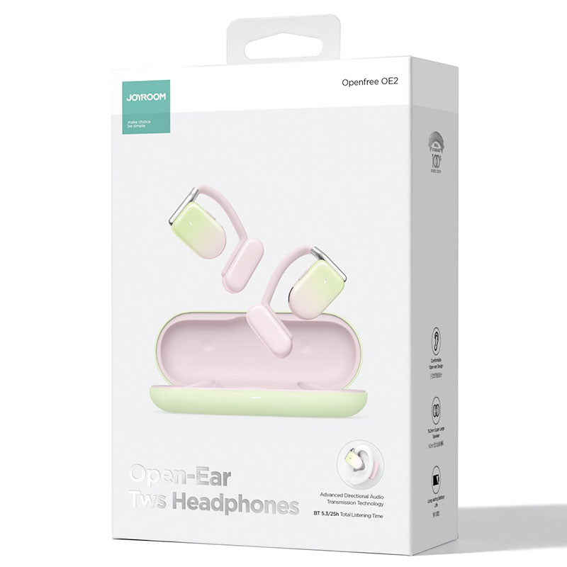 Joyroom (JR-OE2) - Casti Wireless, Open Ear, BT 5.3, StandBy, 600mAh, Pink